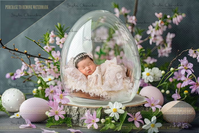 Digital  backgrounds Easter egg globe   Ai generated