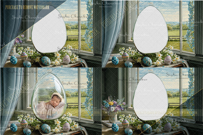 Digital  backgrounds Easter egg globe   Ai generated