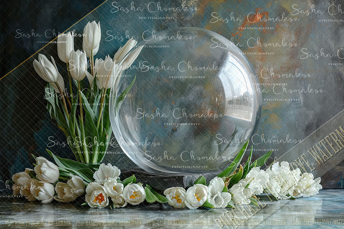 Digital  backgrounds Easter egg globe   Ai generated
