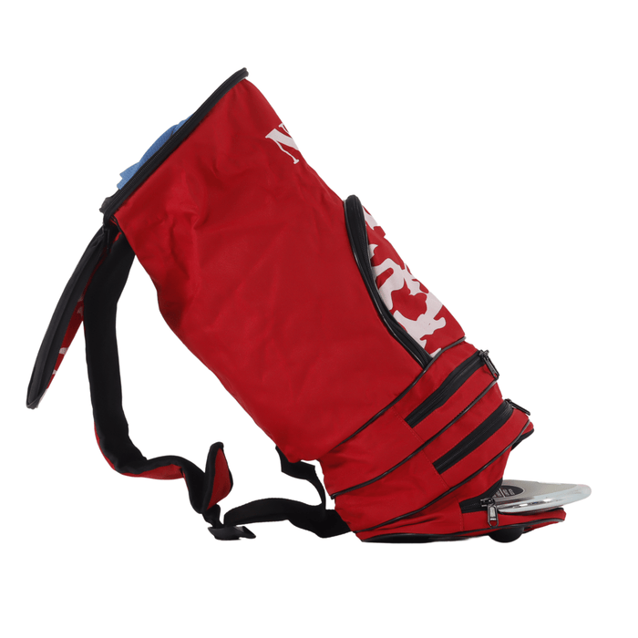 red discus kit bag by nelco, hold all kit and discus plus shoes