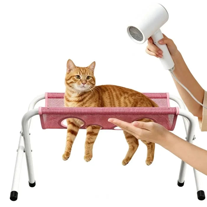 Dog Grooming Hammock with Foldable Table Stand – Pet Bathing & Trimming Station