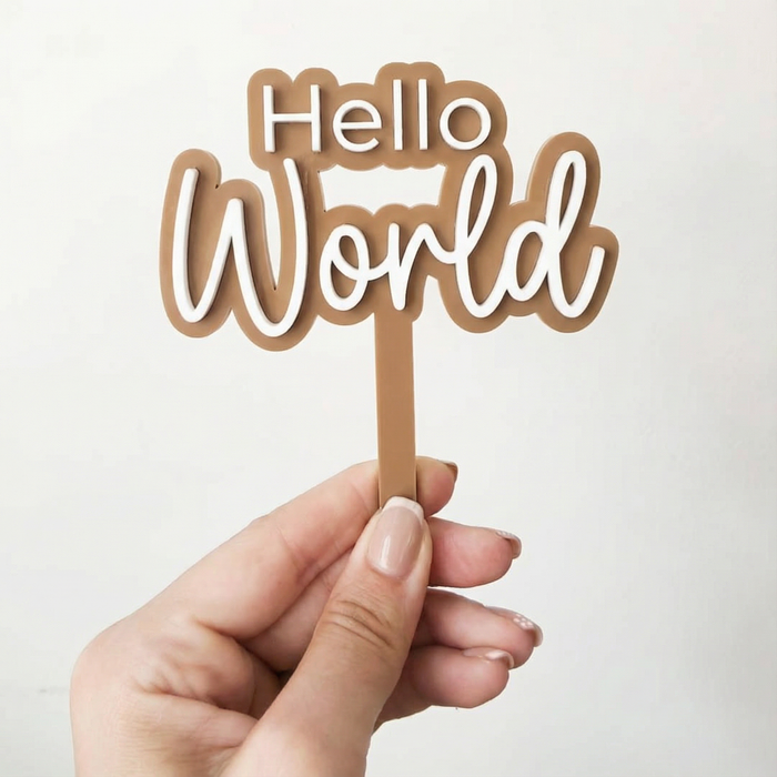 Double-Layer Acrylic Cake Topper – Custom Phrase / Name