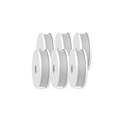 Set of four white mesh filters on a white background