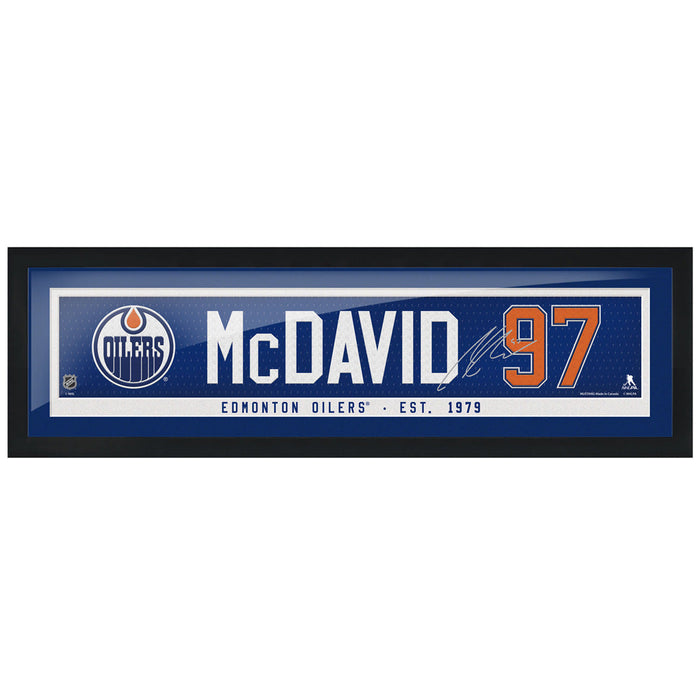 Edmonton Oilers Connor McDavid Frame - 6" x 22" Name Bar with Replica Autograph