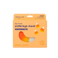 Packaging of SPALIFE Eye Candy Hydrating Undereye Masks with vitamin C and collagen, featuring 6 pairs of masks, with bright and smooth finish. The packaging is bright orange with a design resembling a smiling face and pumpkins, indicating a Halloween-themed product.