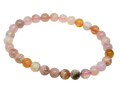 Beaded bracelet with flower agate beads on a white background