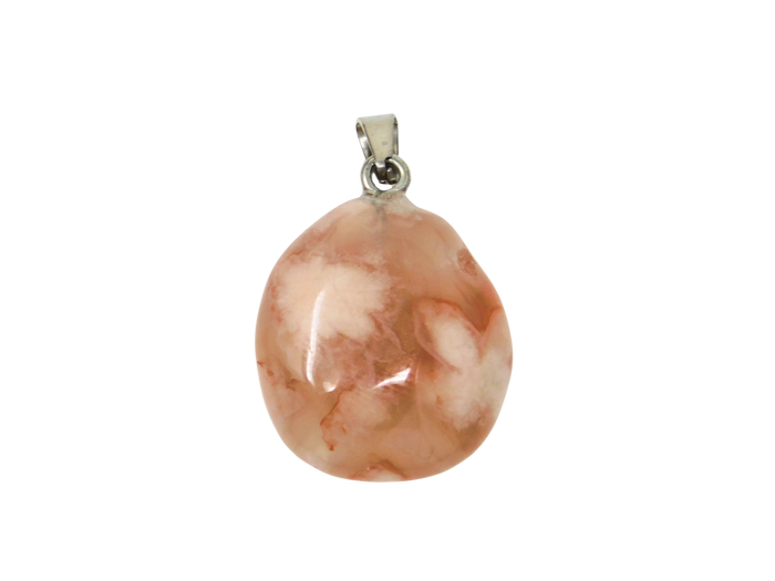 flower agate pendant on a white background