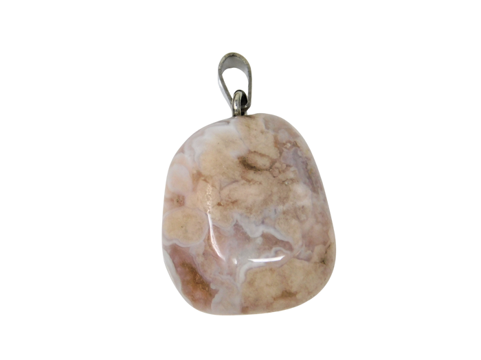 flower agate pendant on a white background
