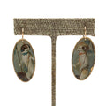 Folkloric Jewelry - Earrings - Shield Dangle (Dogs at a Wedding)
