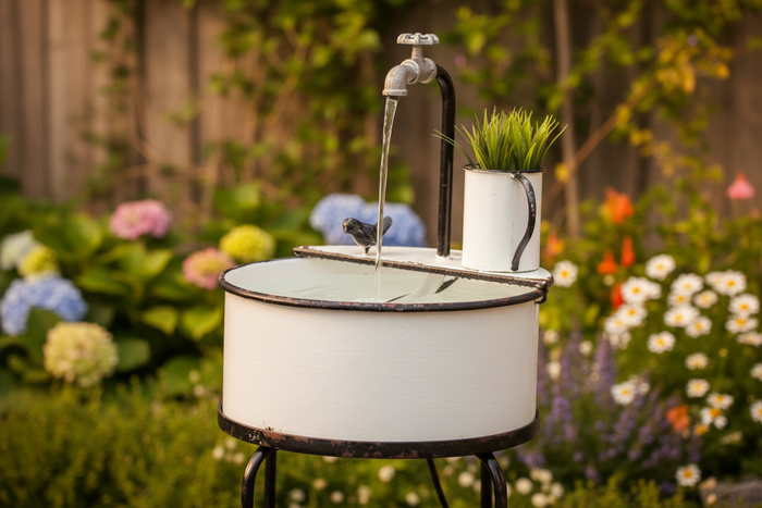 Garden Sink Fountain – Full View Close