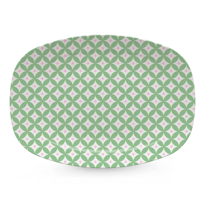 Geometric Green and Rosa Platter
