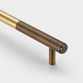 Gold Brass Linear Cabinet Handle with Tip in Antique