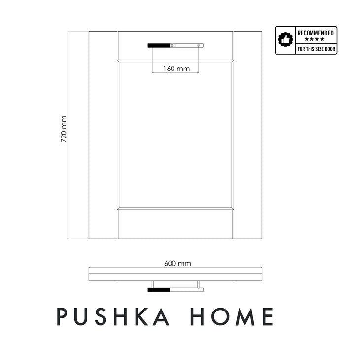 Gold Brass Linear Cabinet Handle with Tip in Antique – product view 4