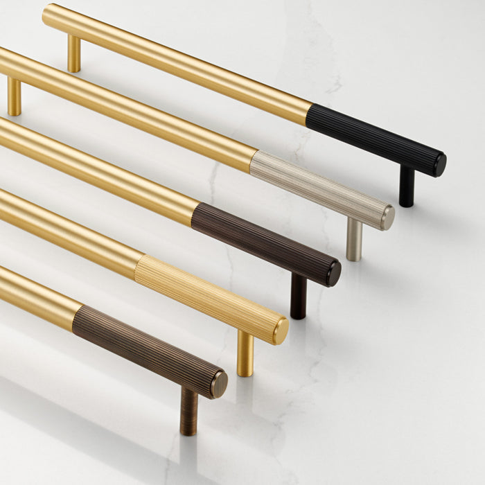 Gold Brass Linear Cabinet Handle with Tip in Gold – product view 6