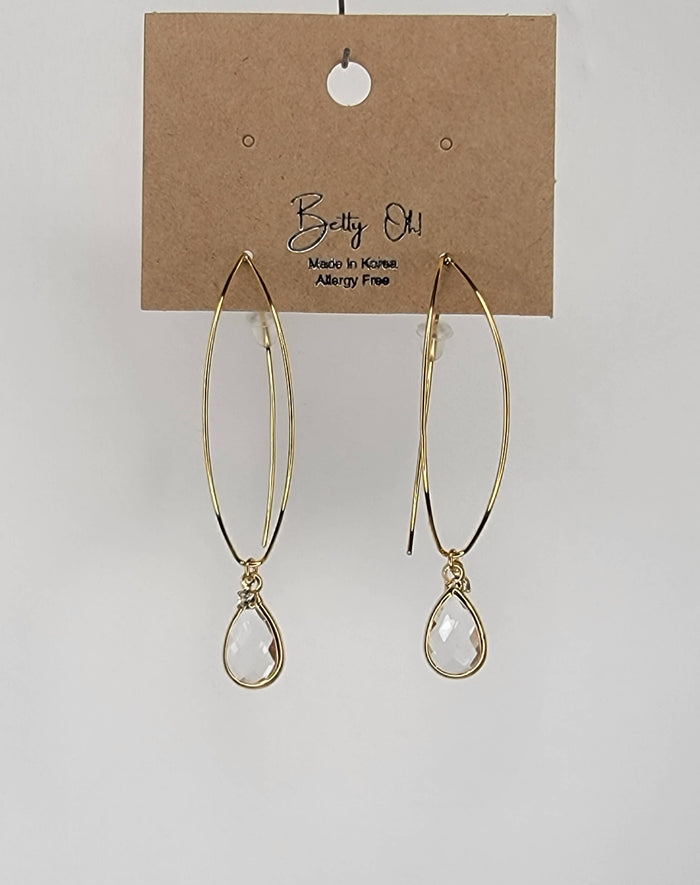 Gold Dangle Earrings with Charm - Posh West Boutique