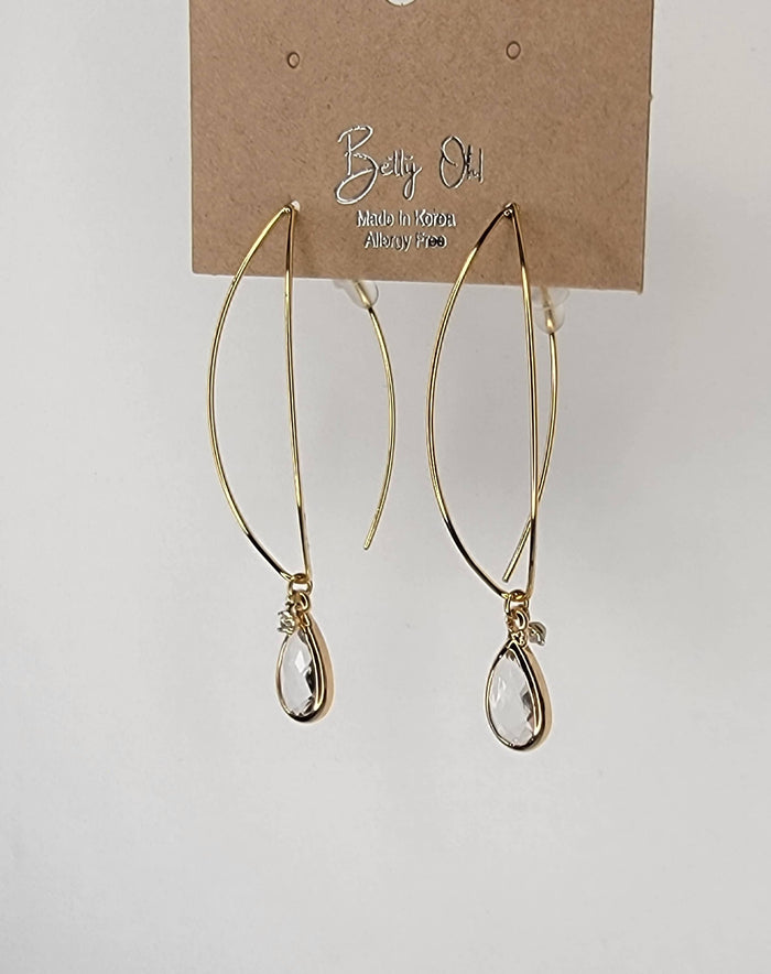 Gold Dangle Earrings with Charm - Posh West Boutique