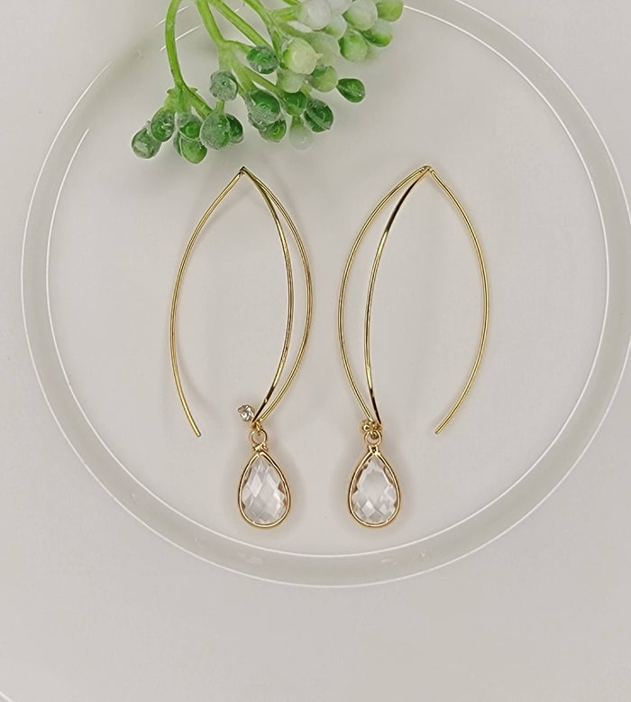 Gold Dangle Earrings with Charm - Posh West Boutique