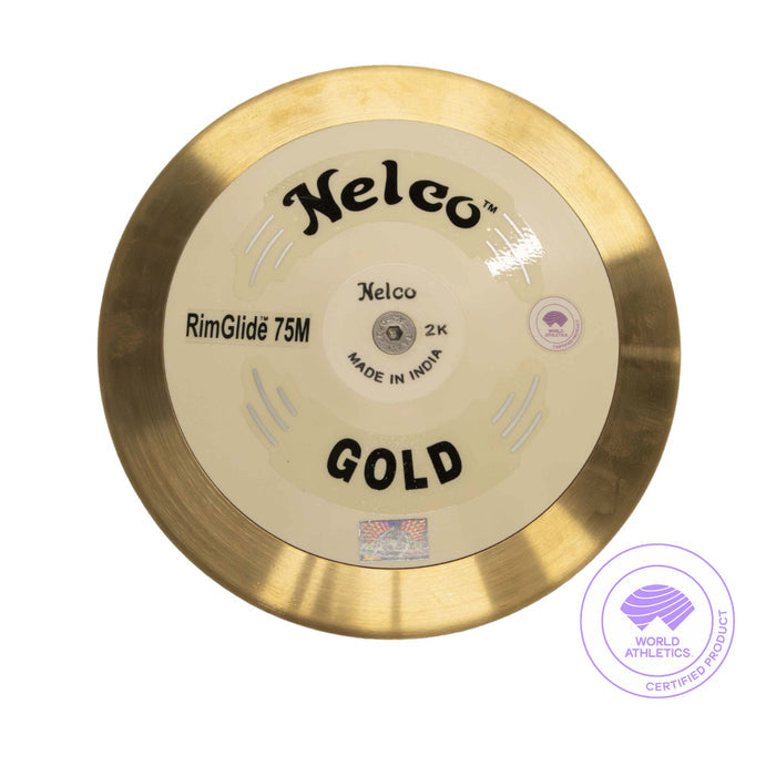 Nel co gold discus|brass rim white plate