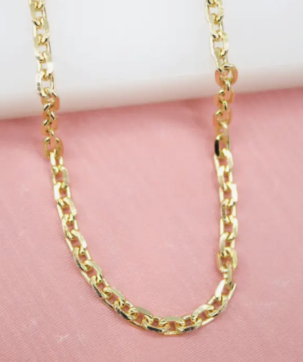 Gold Rolo Chain Necklace