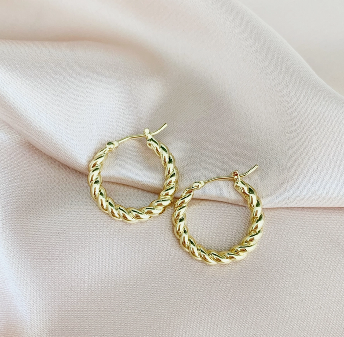 Gold Twist Hoops