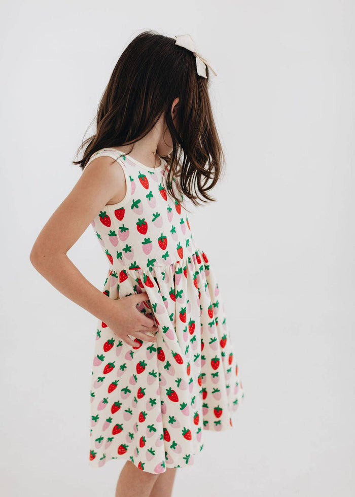 Good Apple Kids - Sleeveless Twirl Dress - Strawberry Blush-Good Apples Kids-treehaus