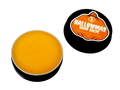 photo of hallowmas hand salve in black tin with pumpkin shaped label that reads hallowmas hand salve with ingredients listed and packaged in a black 2 oz tin