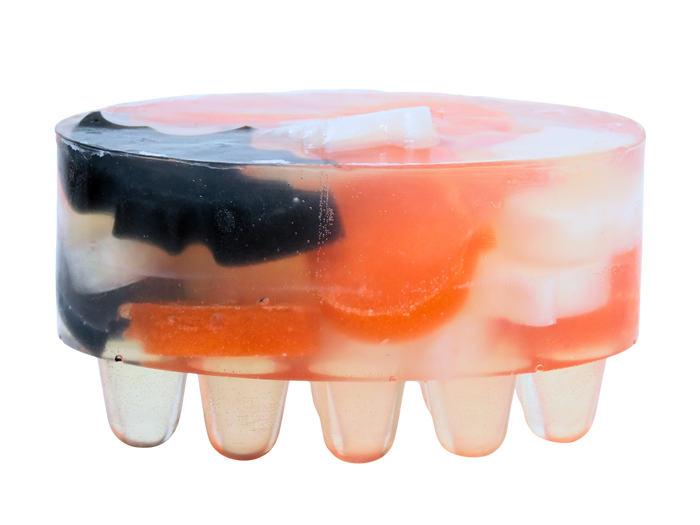 massager shaped soap with halloween shapes inside