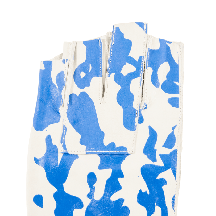 Leather glove for hammer throw. Blue camo