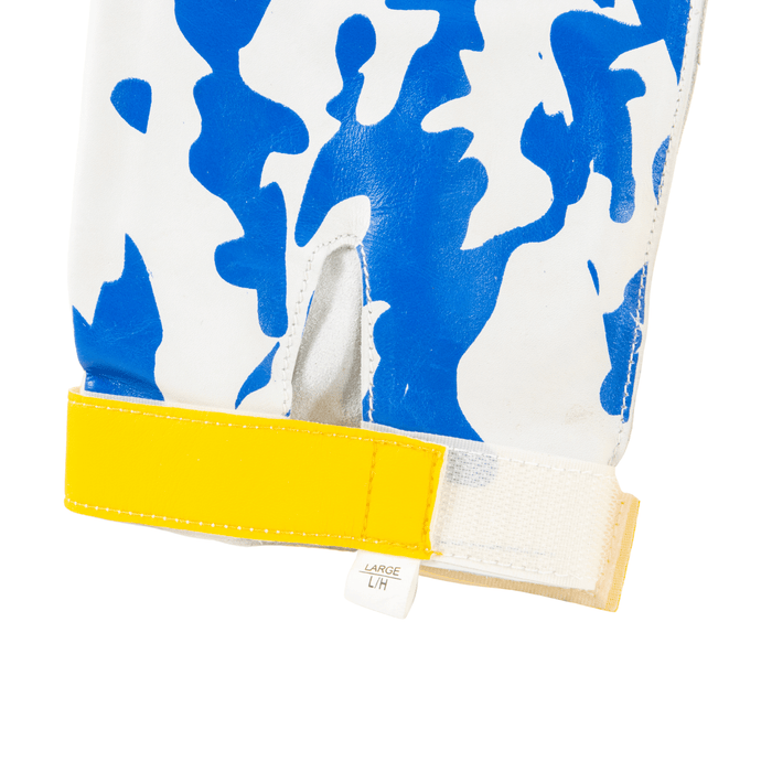 Leather glove for hammer throw. Blue camo