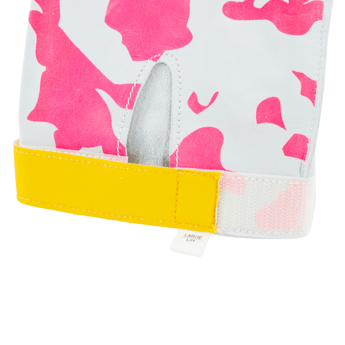 Leather glove for hammer throw. Pink camo