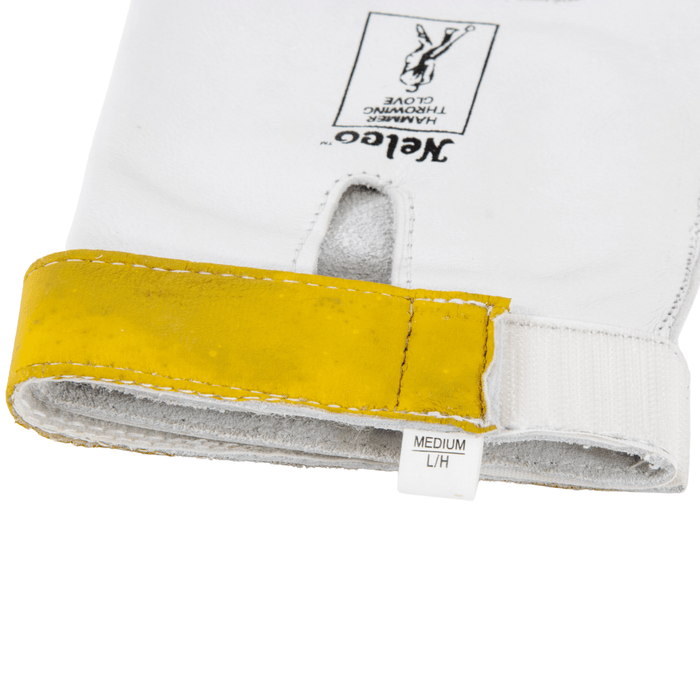 Hammer throwing glove with velcro wrist strap