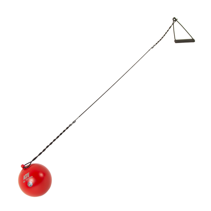 Throwing Hammer with clear plastic tubing on the wire ends | New hammer set-up for World Athletics Rule change 2023