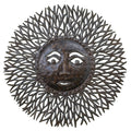 Hand Chiseled and Painted Haitian Oil Drum Thistle Sun Decor