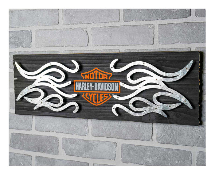 HARLEY-DAVIDSON® BAR & SHIELD FLAMES PUB SIGN