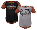 HARLEY-DAVIDSON® BOYS COLOURBLOCKED RIB CREEPER SET (2 PK)