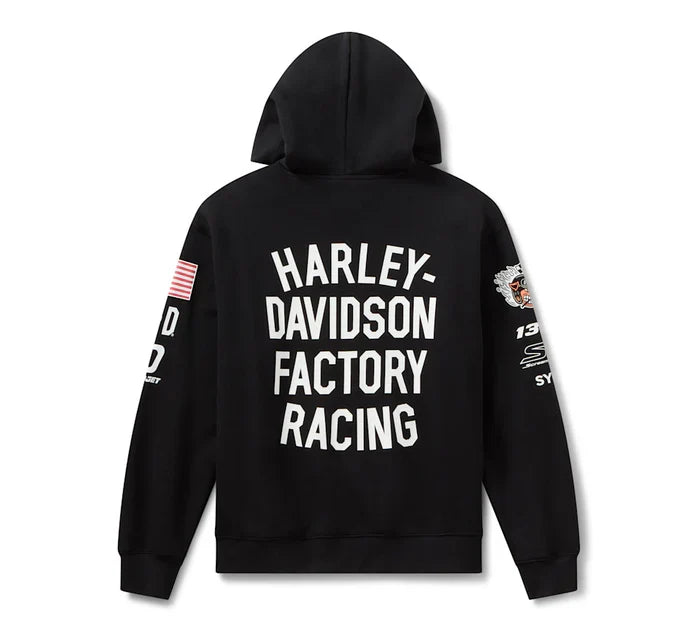 HARLEY-DAVIDSON® MENS FACTORY RACING HOODIE - KNIT , BLACK