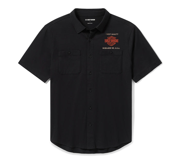 HARLEY-DAVIDSON® MENS SHIRT - KNIT , BLACK