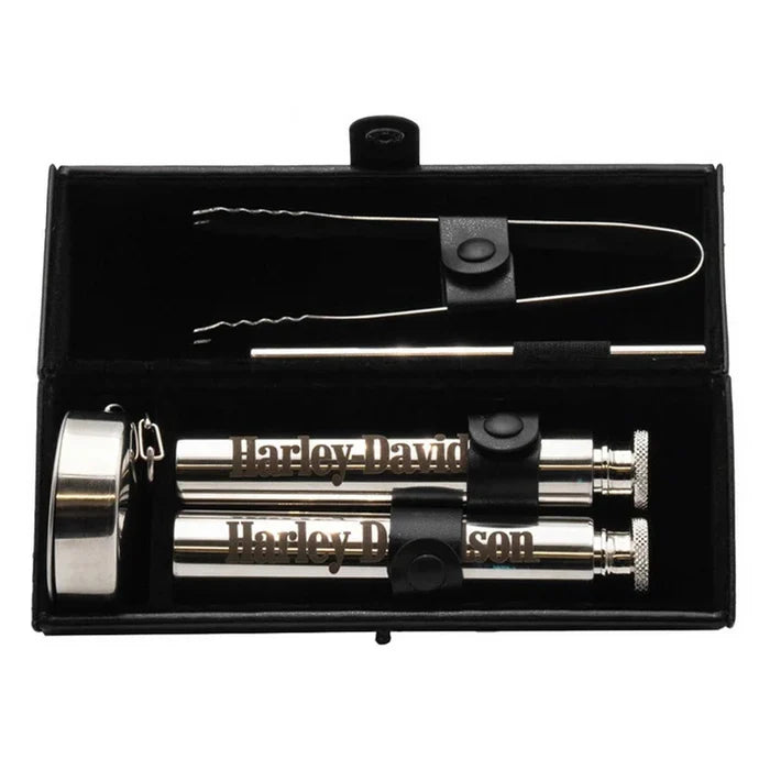 HARLEY-DAVIDSON® OPEN BAR & SHIELD EAGLE TRAVEL BAR SET