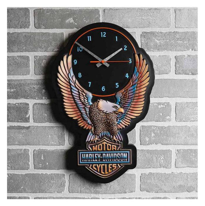 HARLEY-DAVIDSON® VIVID BAR & SHIELD EAGLE OUTDOOR CLOCK