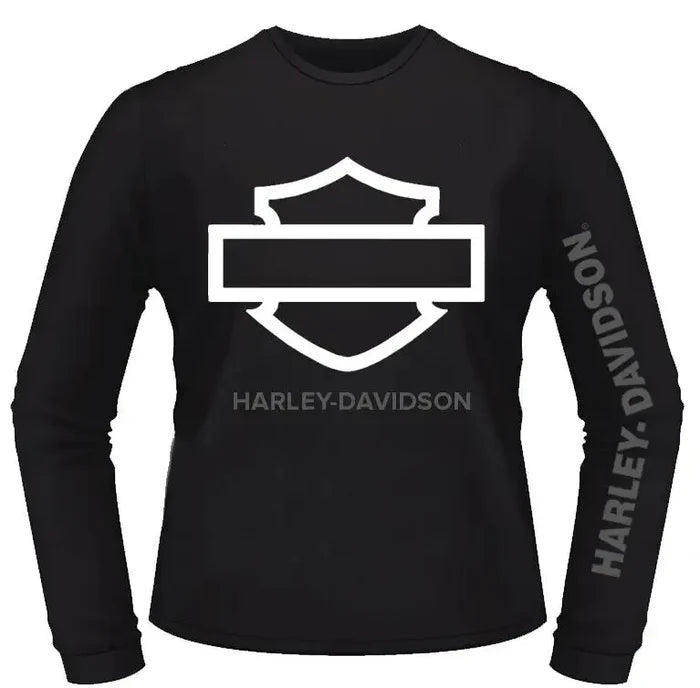 HARLEY-DAVIDSON® WHITE BAR & SHIELD LONG SLEEVE TEE