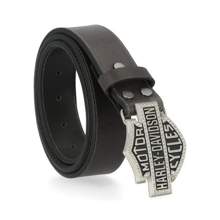 HARLEY-DAVIDSON® WOMENS BAR & SHIELD RHINESTONE BUCKLE LEATHER BELT