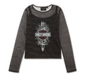 HARLEY-DAVIDSON® WOMENS BLACK METALLIC TOP
