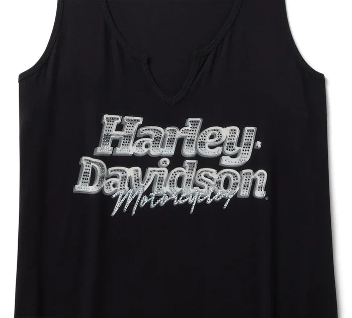 HARLEY-DAVIDSON® WOMENS BLING CHROMATIC TANK BLACK TOP