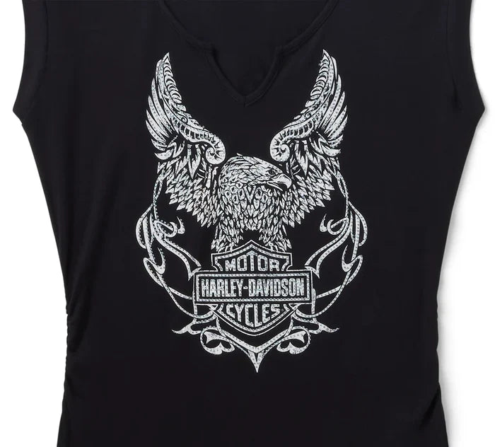 HARLEY-DAVIDSON® WOMENS BLING MUSCLE BORN TO FLY BLACK