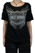HARLEY-DAVIDSON® WOMENS ETHERNIC 3/4 SLEEVE SCOOP NECK TOP