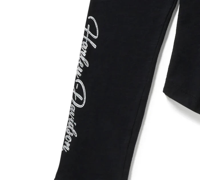 HARLEY-DAVIDSON® WOMENS HENLEY KNIT BLING  BLK
