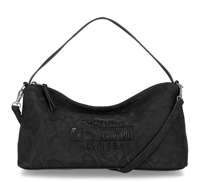 HARLEY-DAVIDSON® WOMENS SNAKE SHORT /  SHOULDER BLACK BAG