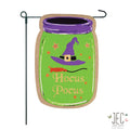 Hocus Pocus Mason Jar Burlap 2-Sided Garden Flag - Posh West Boutique