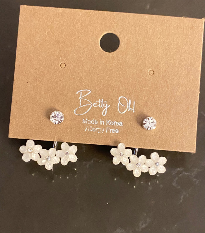 Betty Oh Ivory Floral Wrap Earring - Posh West Boutique