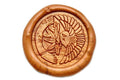 Japanese Kamon Sasa Bird Bamboo Wax Seal Stamp - Backtozero B20 - Bird, Copper Gold, Japanese, japanese family crest, Kamon, Signature, signaturehandle
